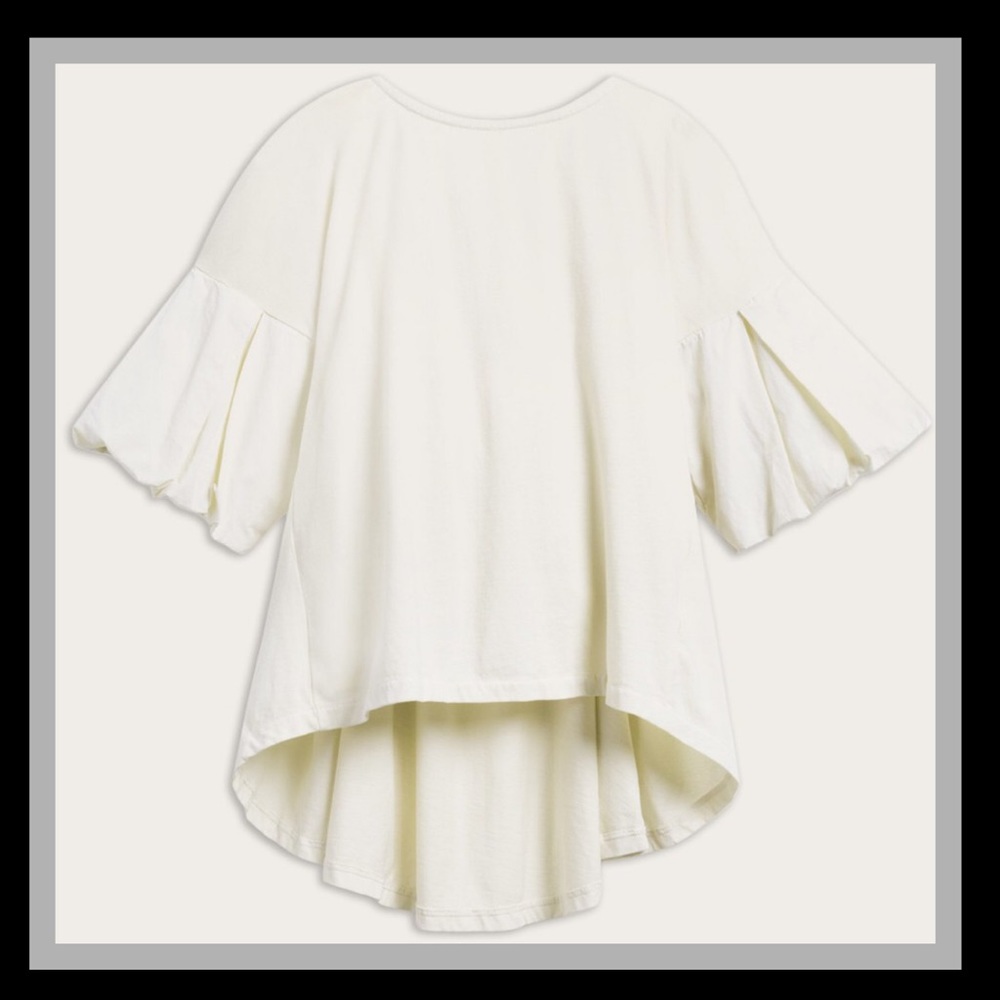 Frye Flutter Sleeve Woven Top Natural - Picture 5 of 9